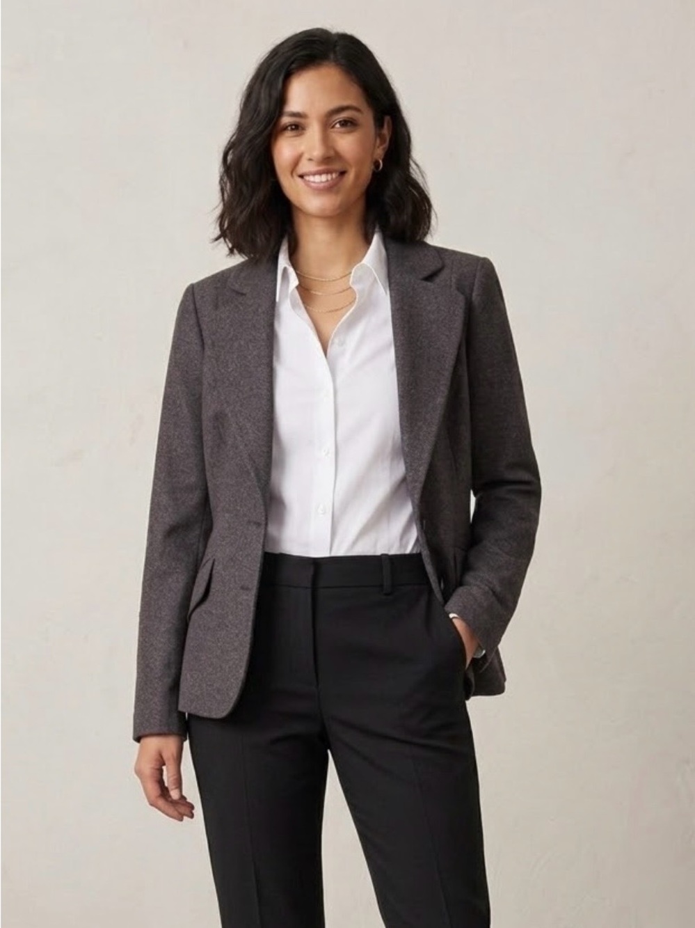 Hugo Boss virgin wool and cashmere charcoal Tailored Blazer